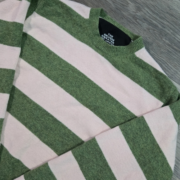 Marc Jacobs The Grunge Sweater - Striped Pink/Green - 100% Wool - Size S - Picture 4 of 9